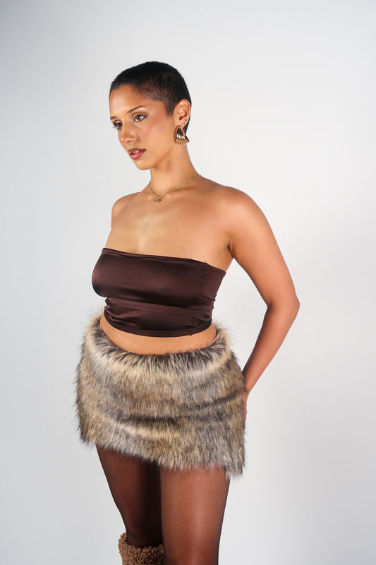 Willow Faux Fur Mini Skirt